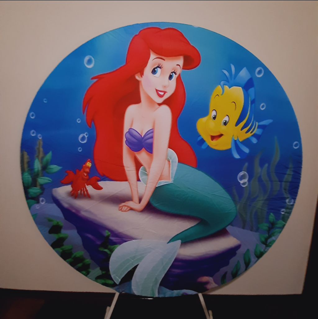 Painel Redondo Ariel Pequena Sereia - Maluhe decorações 