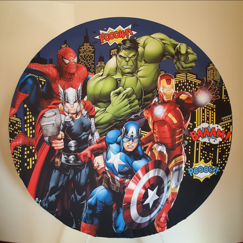 Painel Redondo Vingadores - Maluhe decorações 
