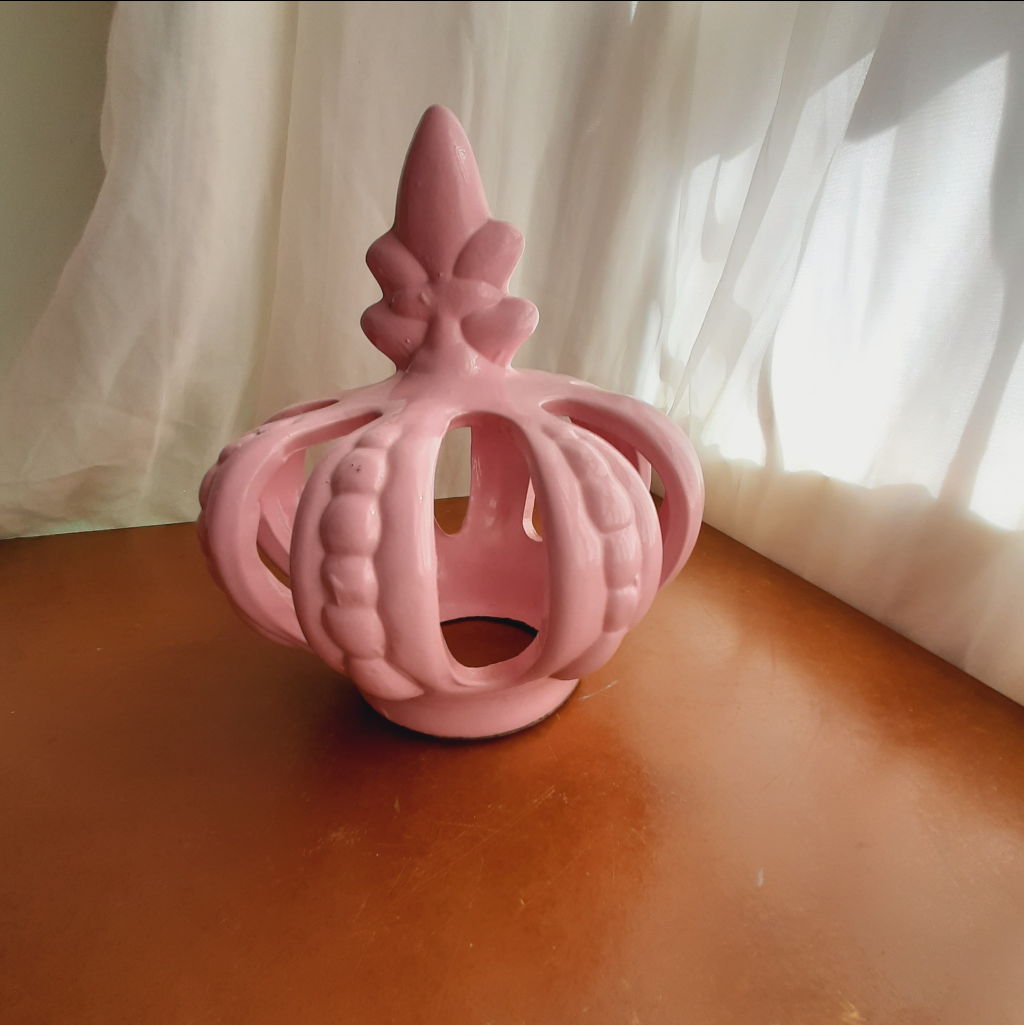 Coroa Cerâmica Rosa - Maluhe decorações 