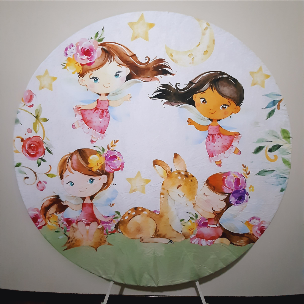 Painel Redondo Fadas - Maluhe decorações 