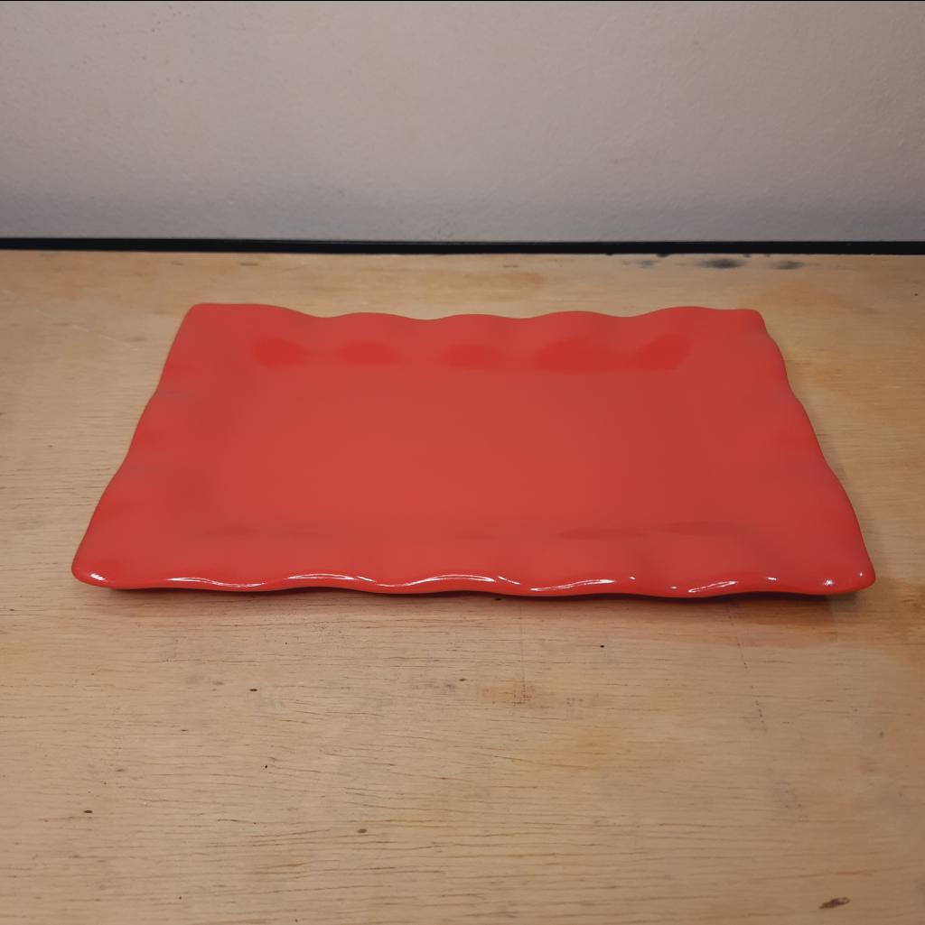 Bandeja Cerâmica Retangular Coral - Maluhe decorações 