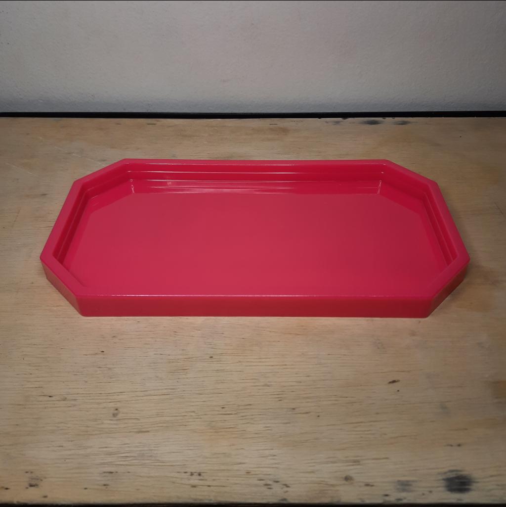 Bandeja Plástico Abs Lapidada Rosa Neon - Maluhe decorações 