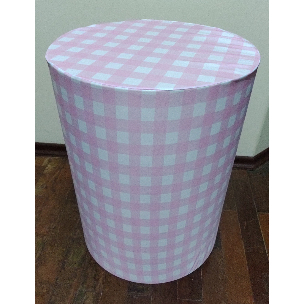 Capa de Cilindro Tam. M2 Xadrez Rosa - Maluhe decorações 