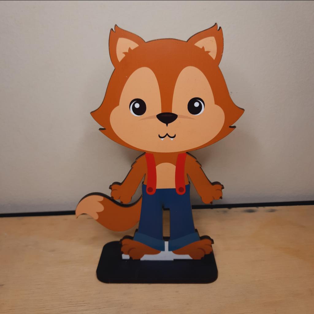 Display Lobo Mal Chapeuzinho Mdf - Maluhe decorações 