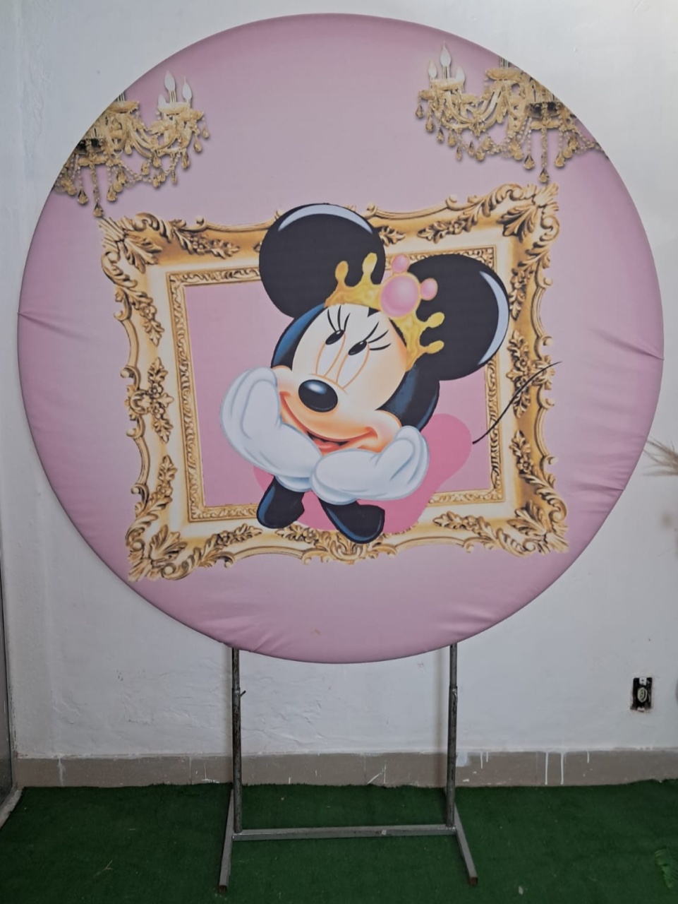 Painel Minnie Rosa Com Dourado - Stefane Sales 