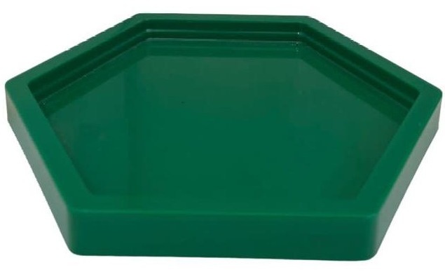 Bandeja Sextavada Verde de Plástico - Stefane Sales 