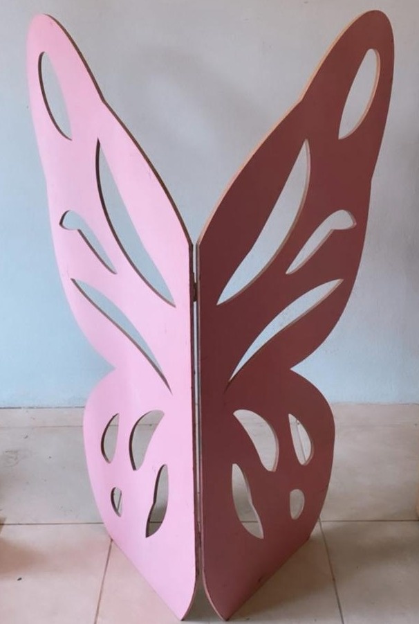 Borboleta de Mdf Rosa Candy de 1.50M - Stefane Sales 