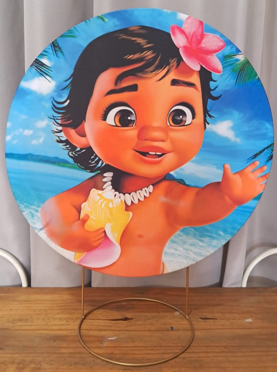 Painel de Mesa Moana Baby Na Ilha - Stefane Sales 