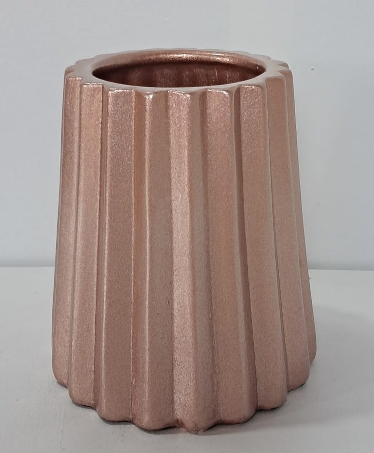 Vasinho Geométrico Rose Gold de Louça - Stefane Sales 