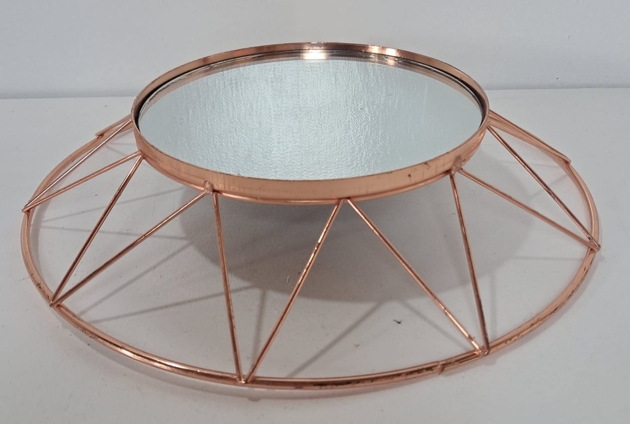 Bandeja Oval de Metal Luxo Rose Gold - Stefane Sales 