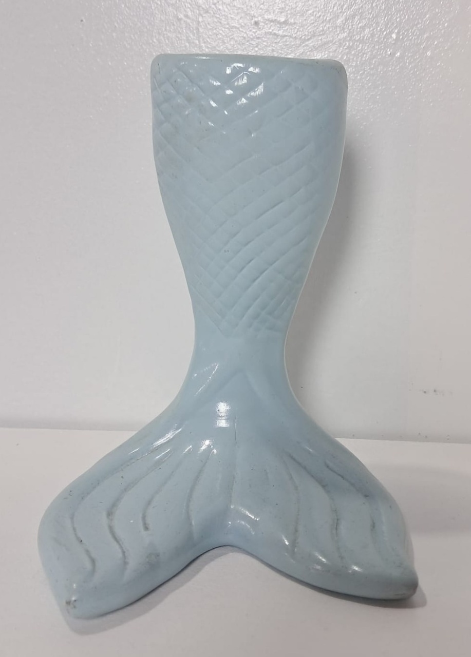 Vaso Piruliteiro de Rabo de Sereia Azul Candy de Louça - Stefane Sales 