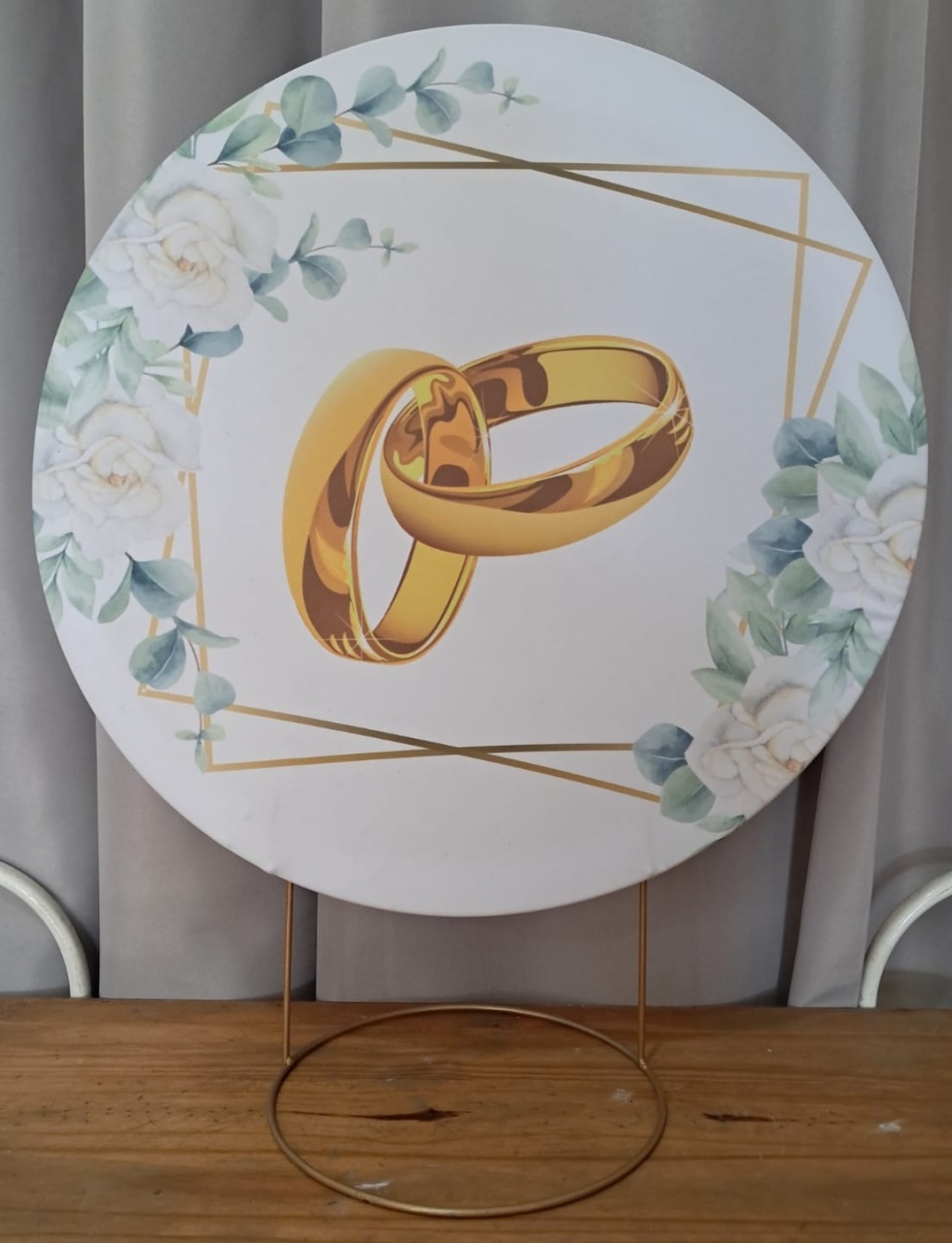 Painel de Mesa Alianças de Casamento - Stefane Sales 