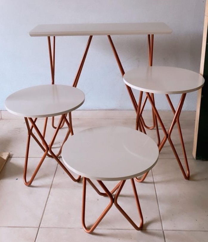 Kit de Mesa Laqueada Rose Gold - Stefane Sales 
