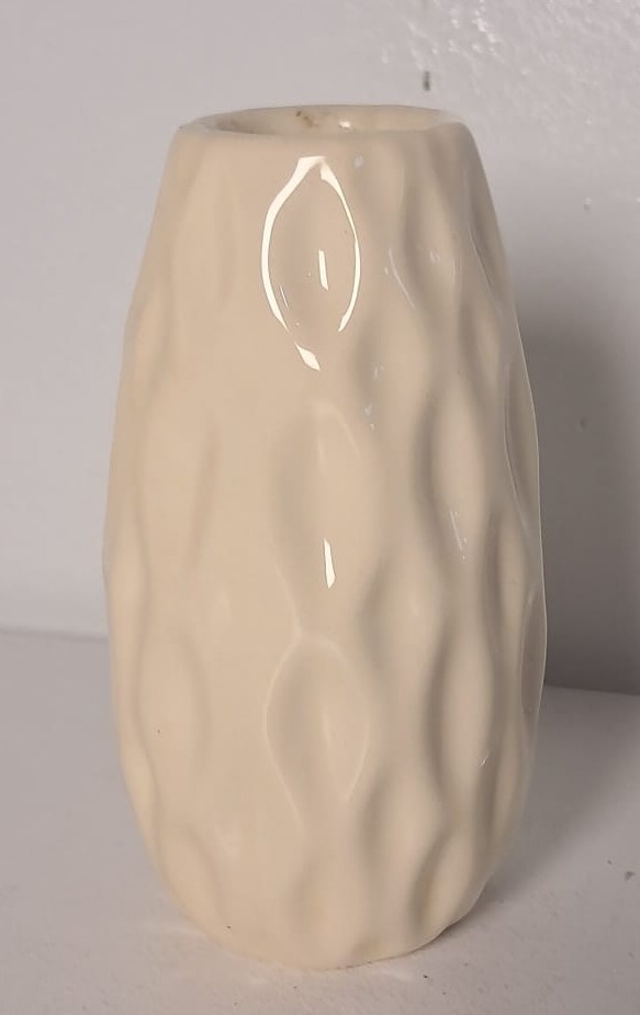 Vaso Bege de Louça Pp - Stefane Sales 