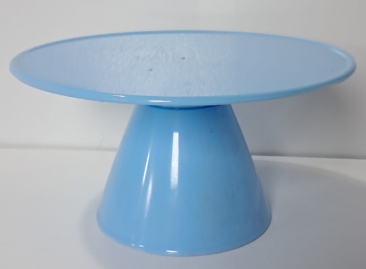 Bandeja Com Pé de Cone Azul de Plástico - Stefane Sales 
