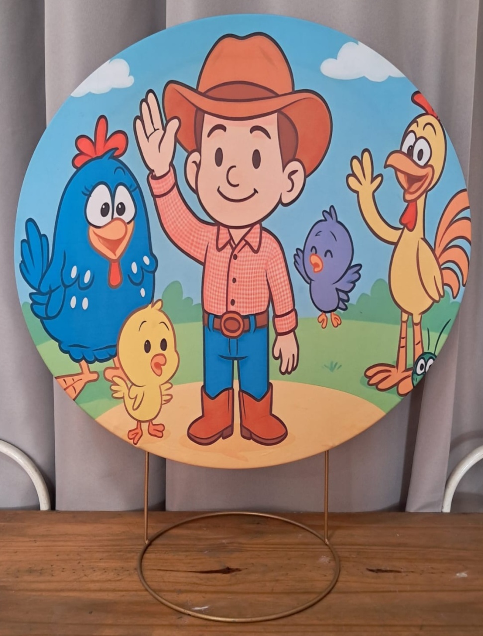 Painel de Mesa Fazendeiro E Galinha Pintadinha - Stefane Sales 