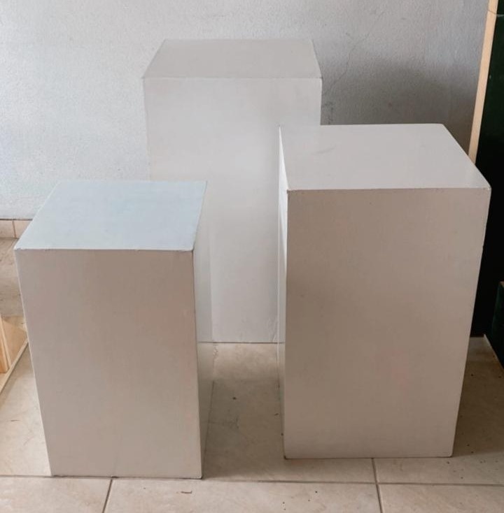 Trio de Mesa Cubo de Mdf P, M E G - Stefane Sales 