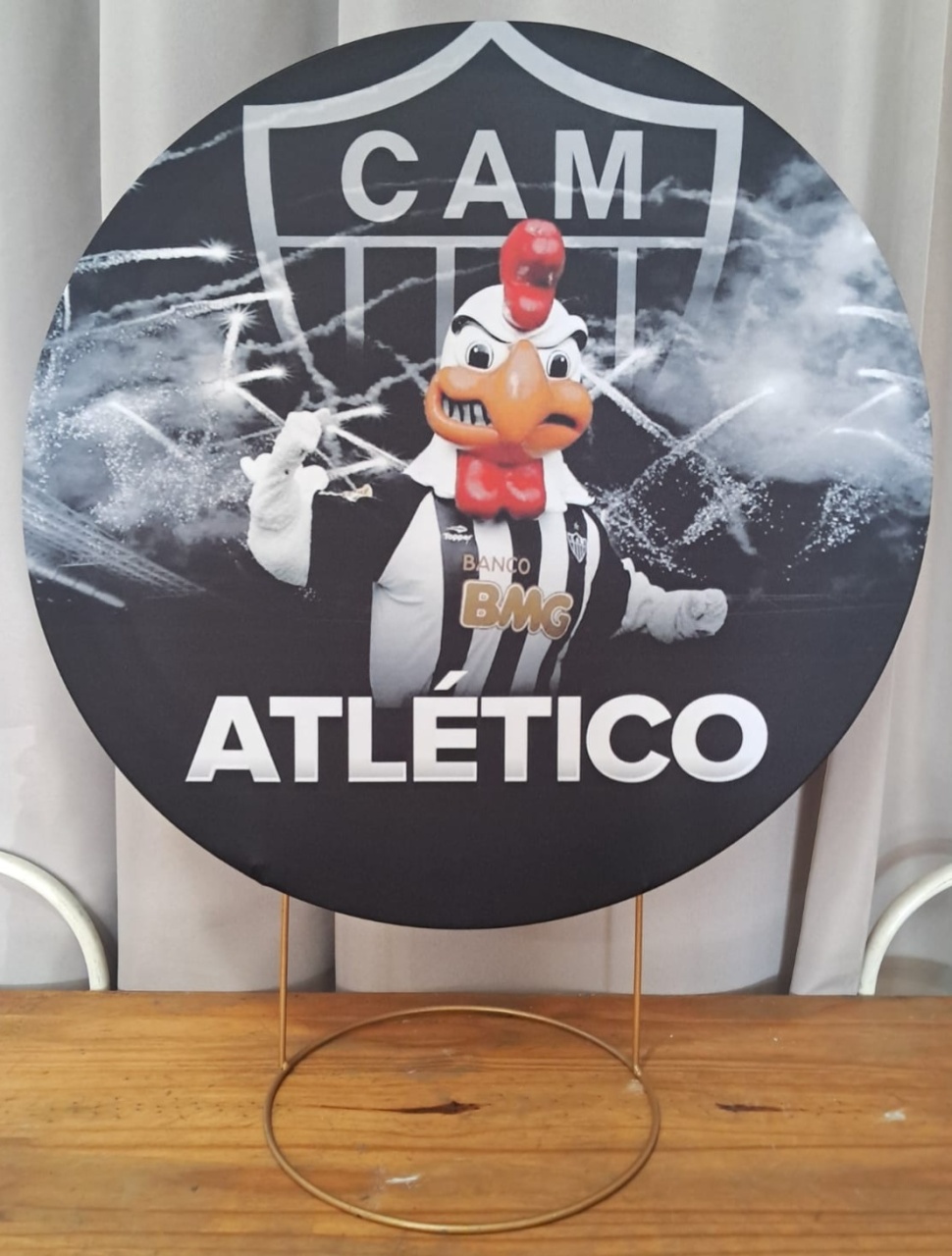 Painel de Mesa Time Atlético Com Mascote - Stefane Sales 