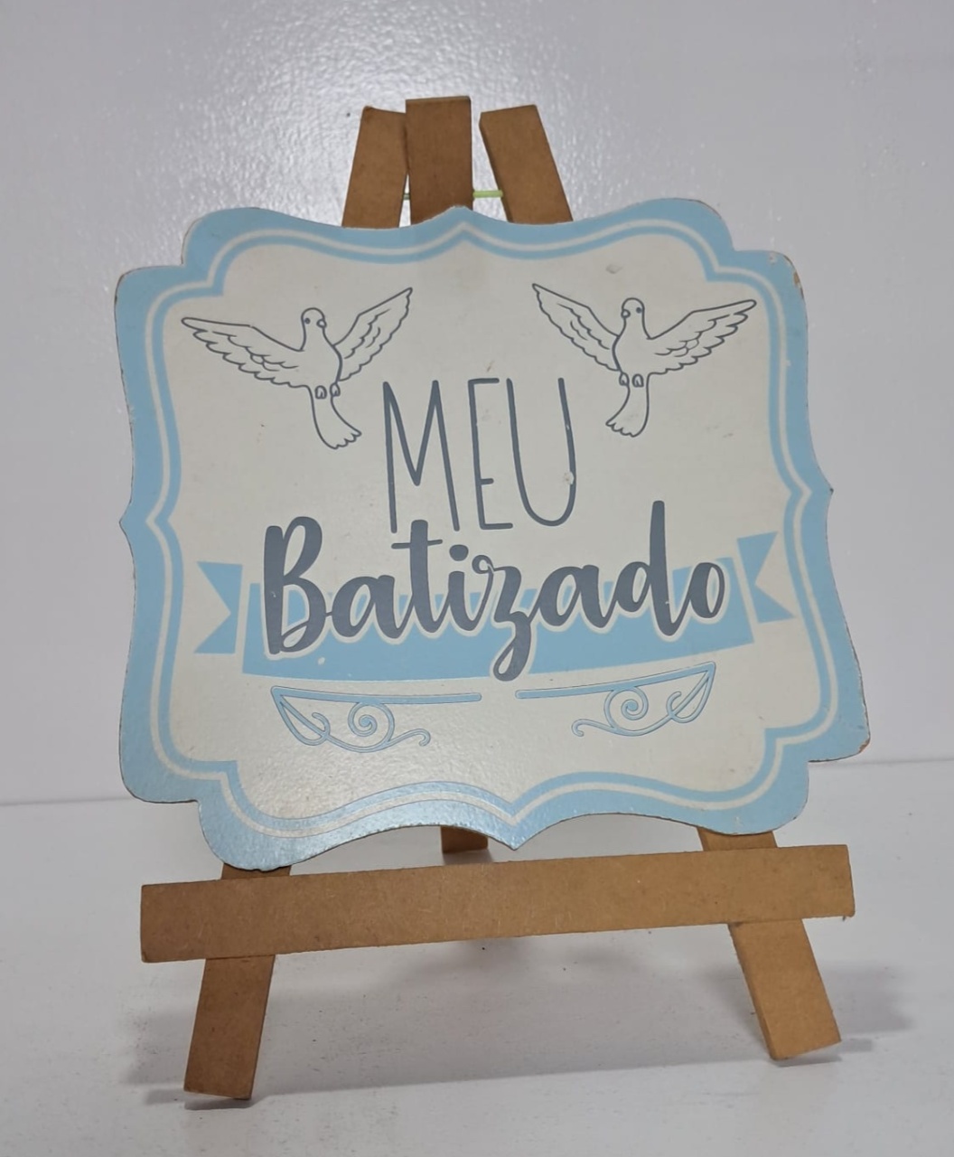 Placa Decorativa de Batizado Menino de Mdf - Stefane Sales 