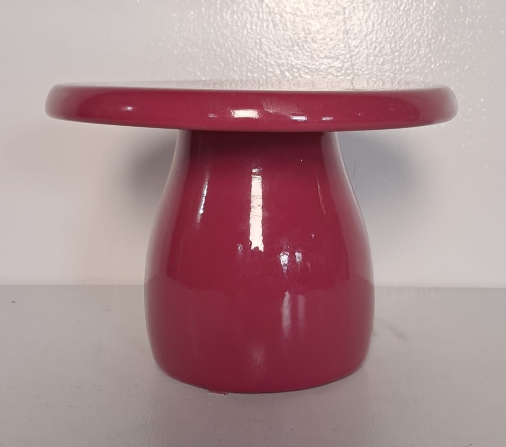 Bandeja Cogumelo Rosa Pink de Louça - Stefane Sales 