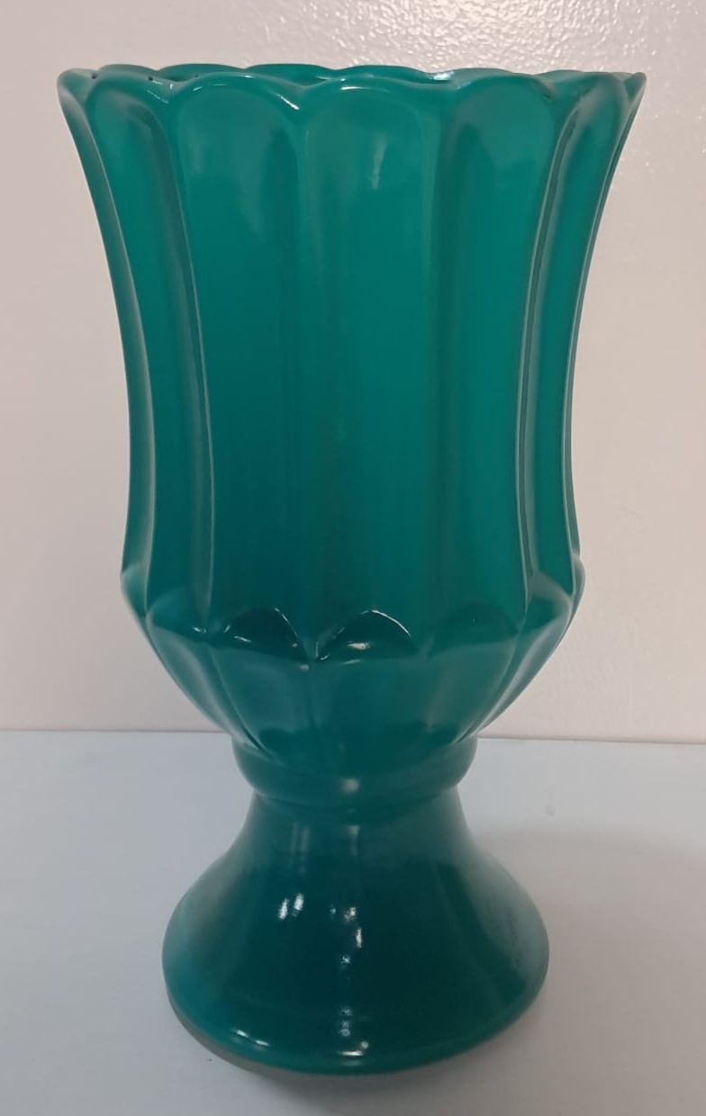 Vaso Verde Tiffany de Louça 26Cm - Stefane Sales 