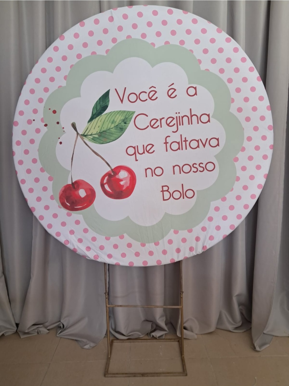 Painel Voce É A Cerejinha Que Faltava No Nosso Bolo - Stefane Sales 