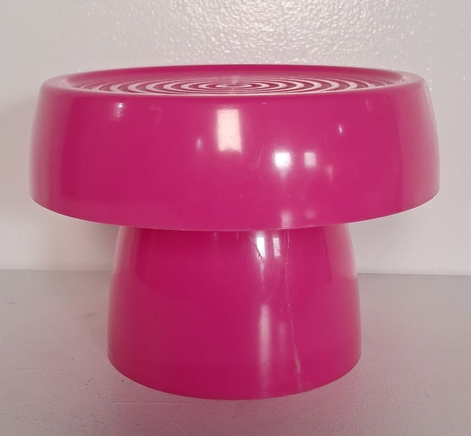 Bandeja Cogumelo Riscada Rosa Chiclete de Plástico - Stefane Sales 