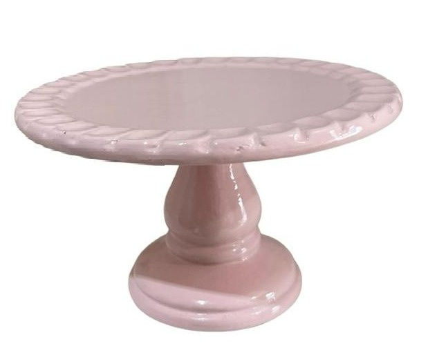 Bandeja Com Pé de Louça Rosa Candy - Stefane Sales 