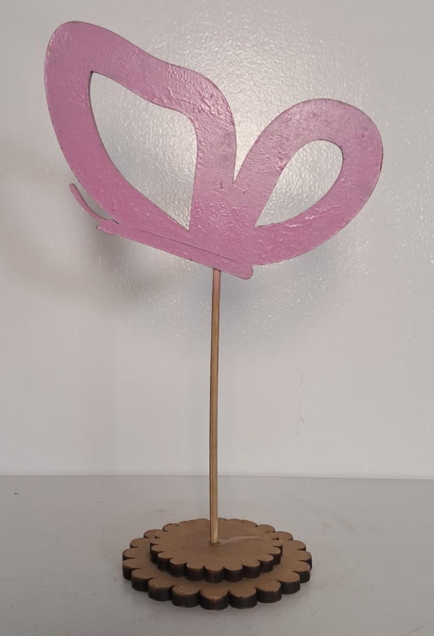 Borboleta de Mdf Rosa - Stefane Sales 