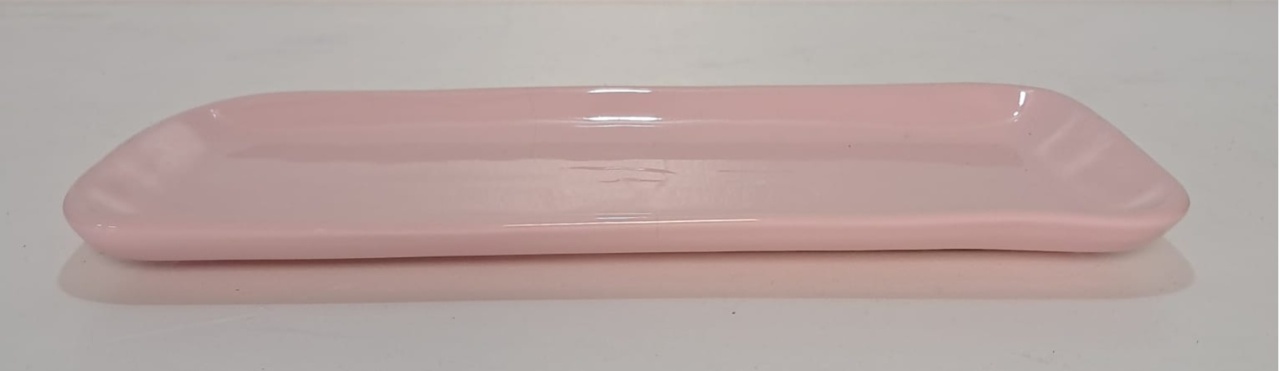 Bandeja Rasteira Rosa Rose de Louça - Stefane Sales 