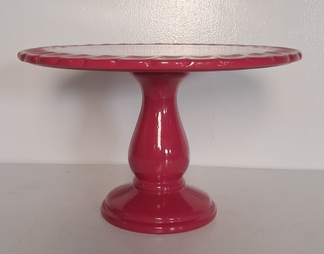 Boleira Rosa Pink de Louça - Stefane Sales 