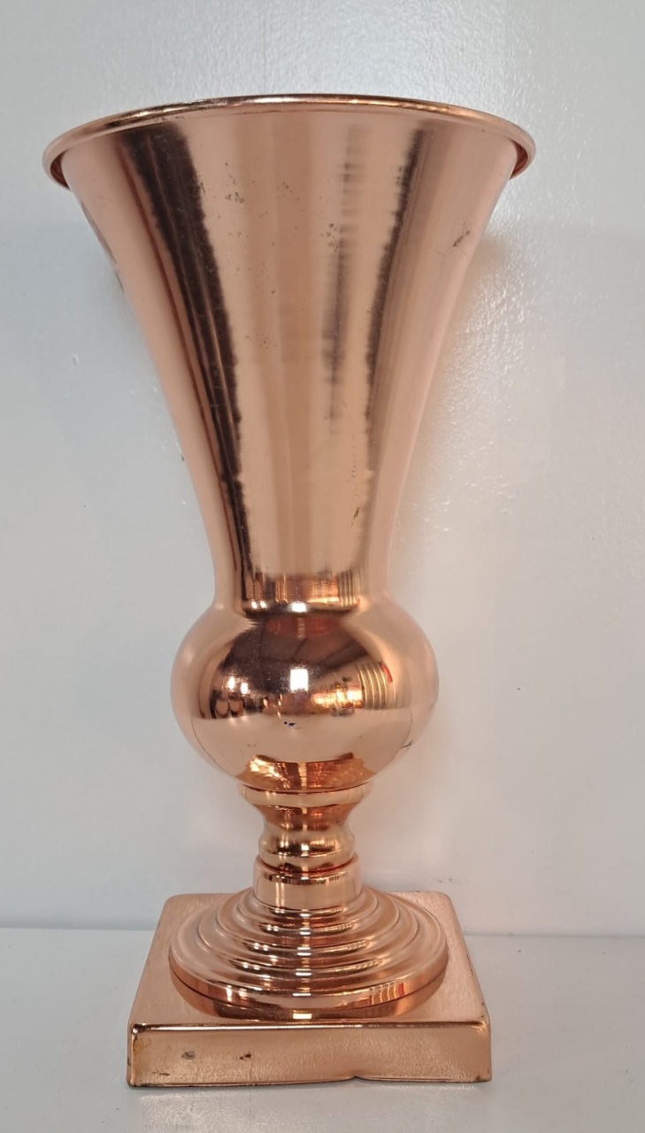 Vaso de Metal Linha Luxo Rose Gold - Stefane Sales 