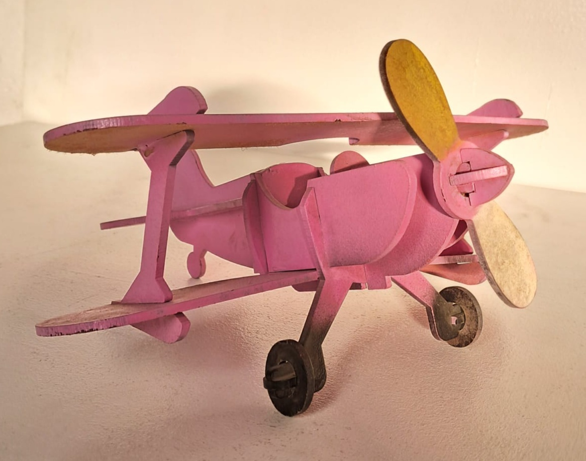 Avião Rosa de Mdf Pp - Stefane Sales 