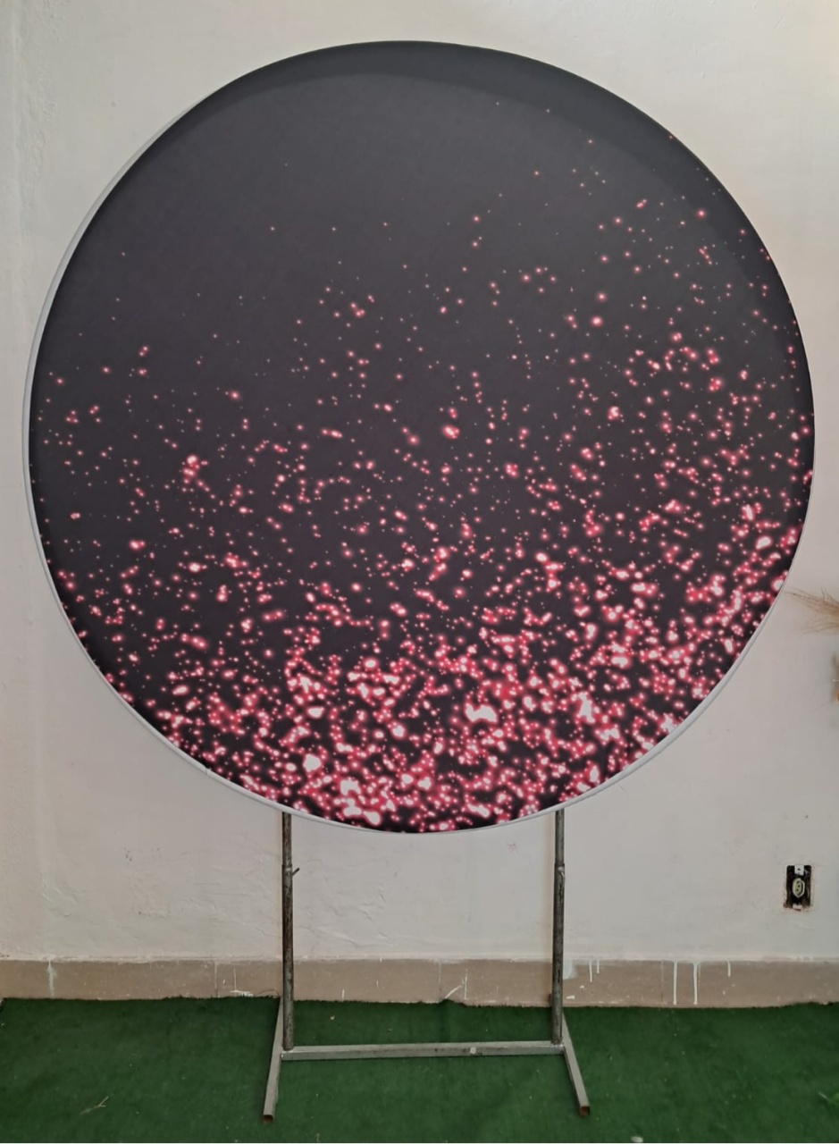 Painel Preto Com Glitter Rosa - Stefane Sales 