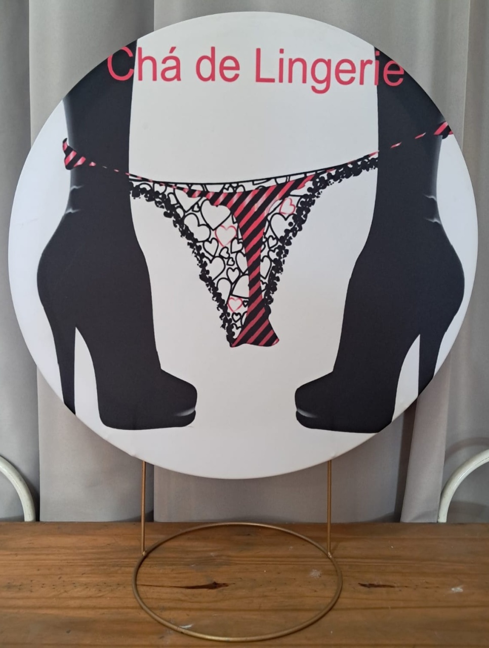 Painel de Mesa Chá de Lingerie Preto E Branco - Stefane Sales 