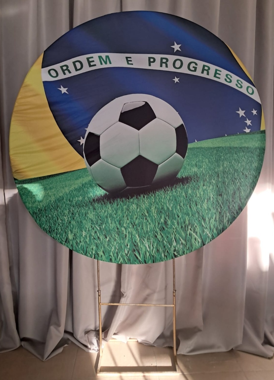 Painel Campo de Futebol Com Bandeira - Stefane Sales 
