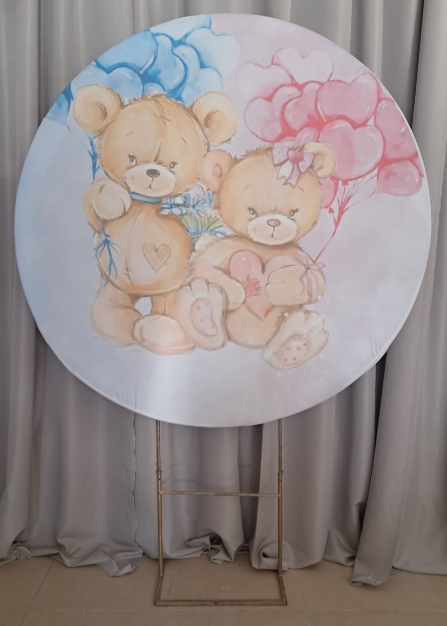 Painel Revelação Bebê Azul E Rosa Ursinhos - Stefane Sales 
