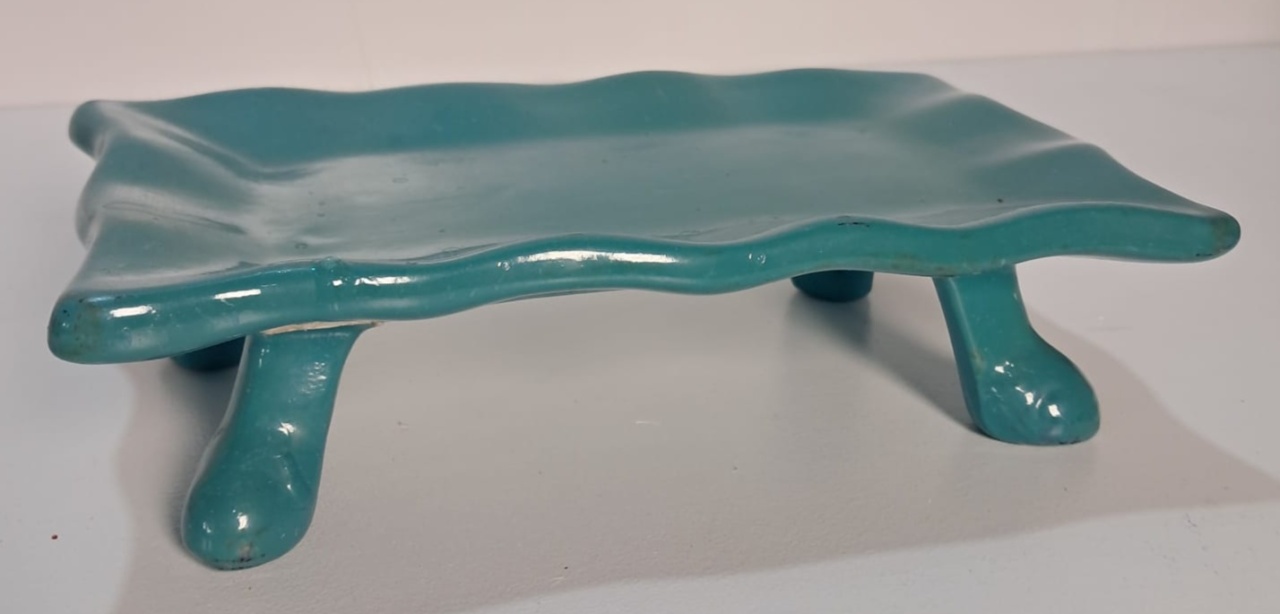 Bandeja Verde Tiffany Com Pé de Louça - Stefane Sales 