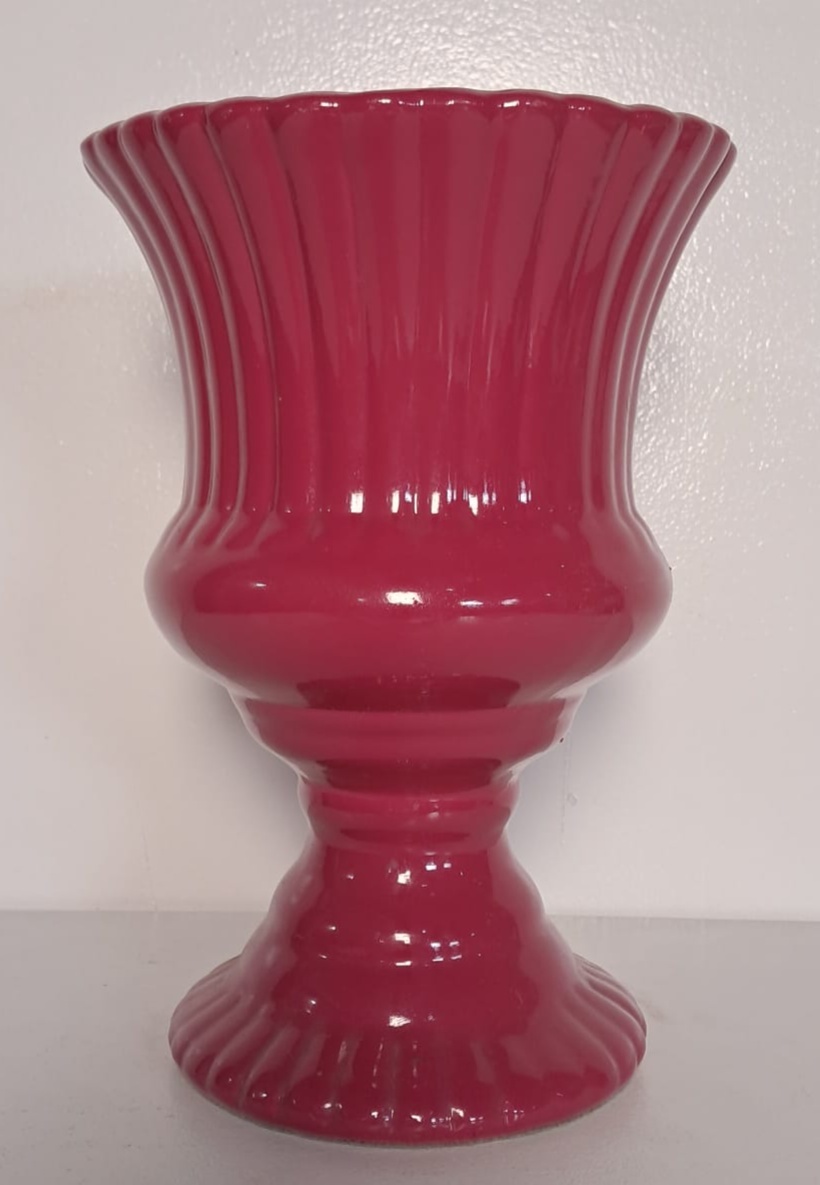 Vaso Rosa Pink de Louça 28Cm - Stefane Sales 