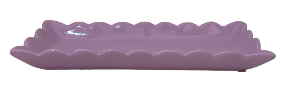 Bandeja Retangular Lilás Candy de Louça - Stefane Sales 