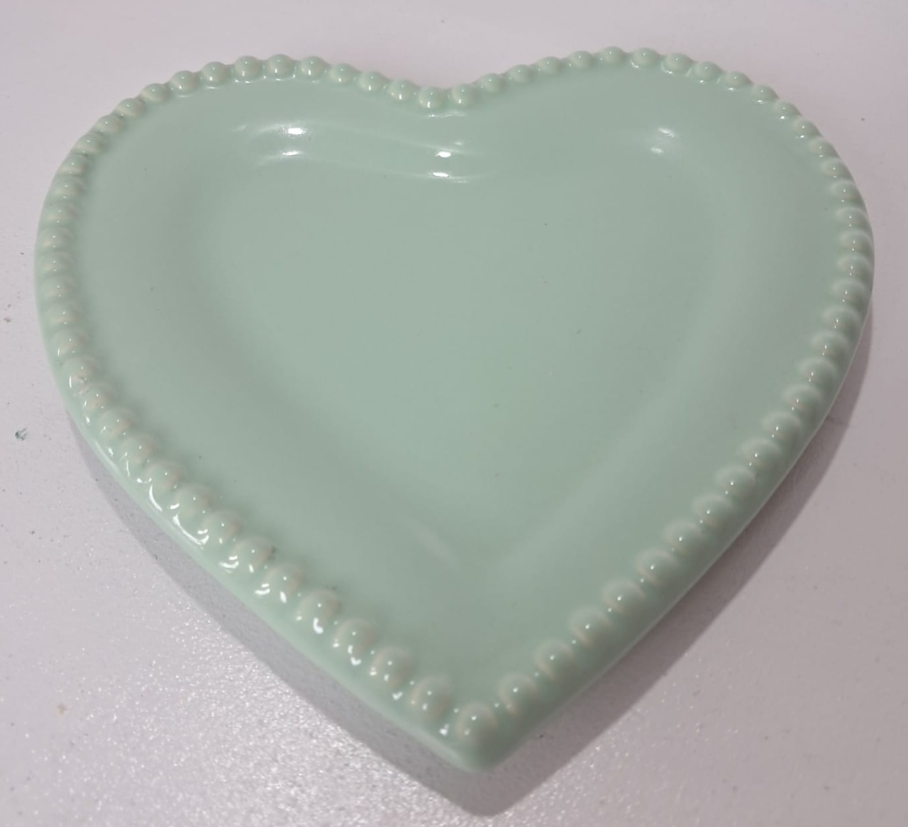 Bandeja de Coração Com Verde Candy de Louça P - Stefane Sales 