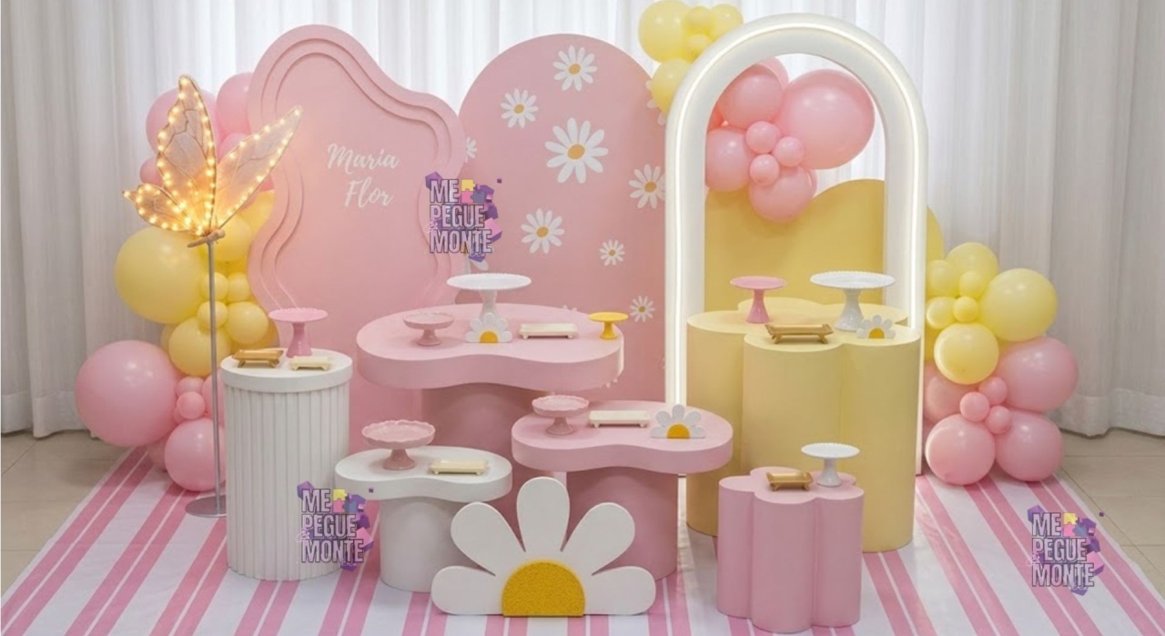Decoração Infantil Com Balão - Margarida Rosa 2 - Me Pegue Monte
