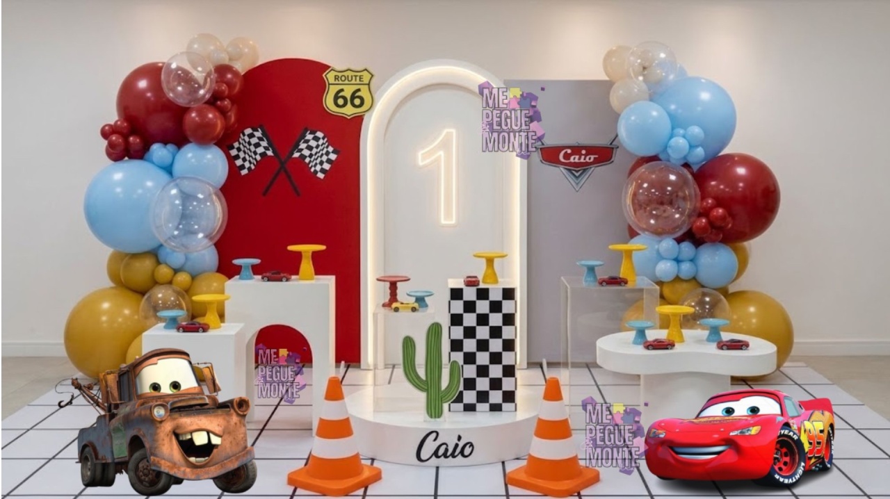 Decoração Luxo - Relâmpago Mcqueen Carros - Me Pegue Monte