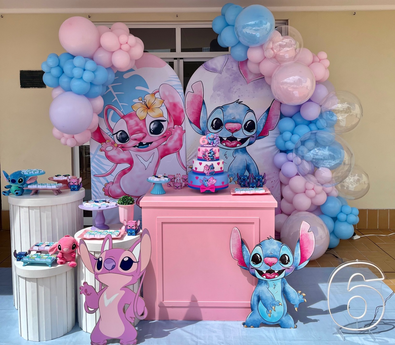 Decoração Stitch E Angel - M - Me Pegue Monte