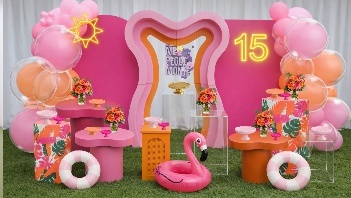 Decoração 15 Anos - Pool Party  - Me Pegue Monte