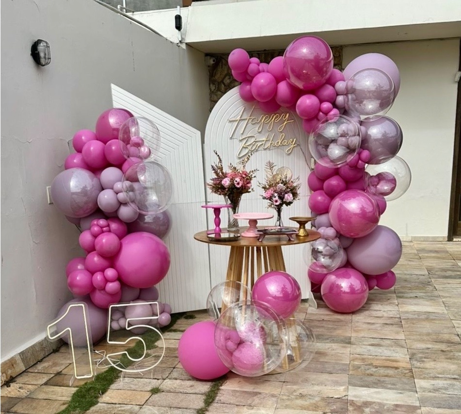 Decoração 15 Anos - Rosa Orquídea - Me Pegue Monte