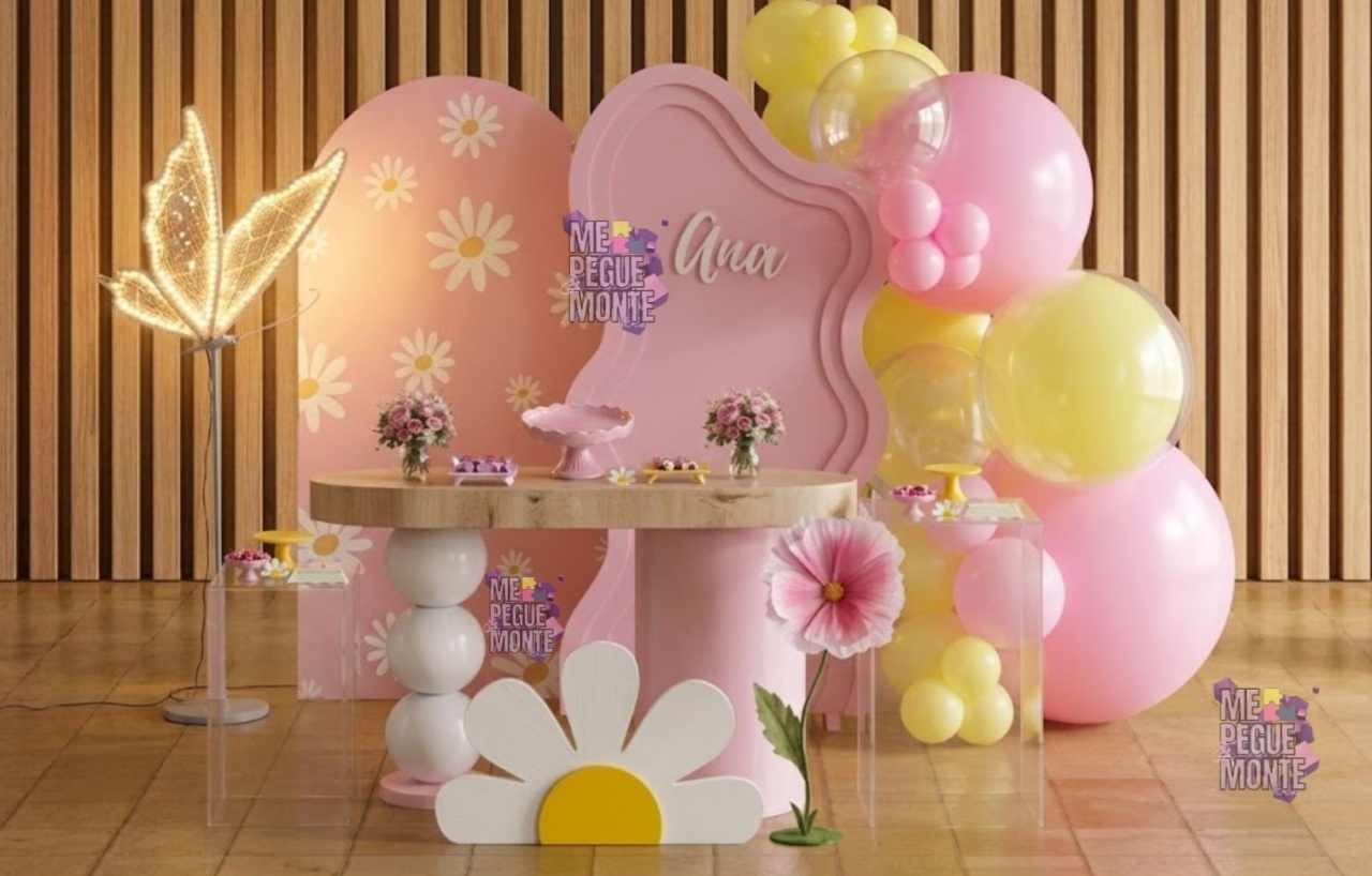 Decoração Infantil Com Balão - Margarida Rosa 1 - Me Pegue Monte