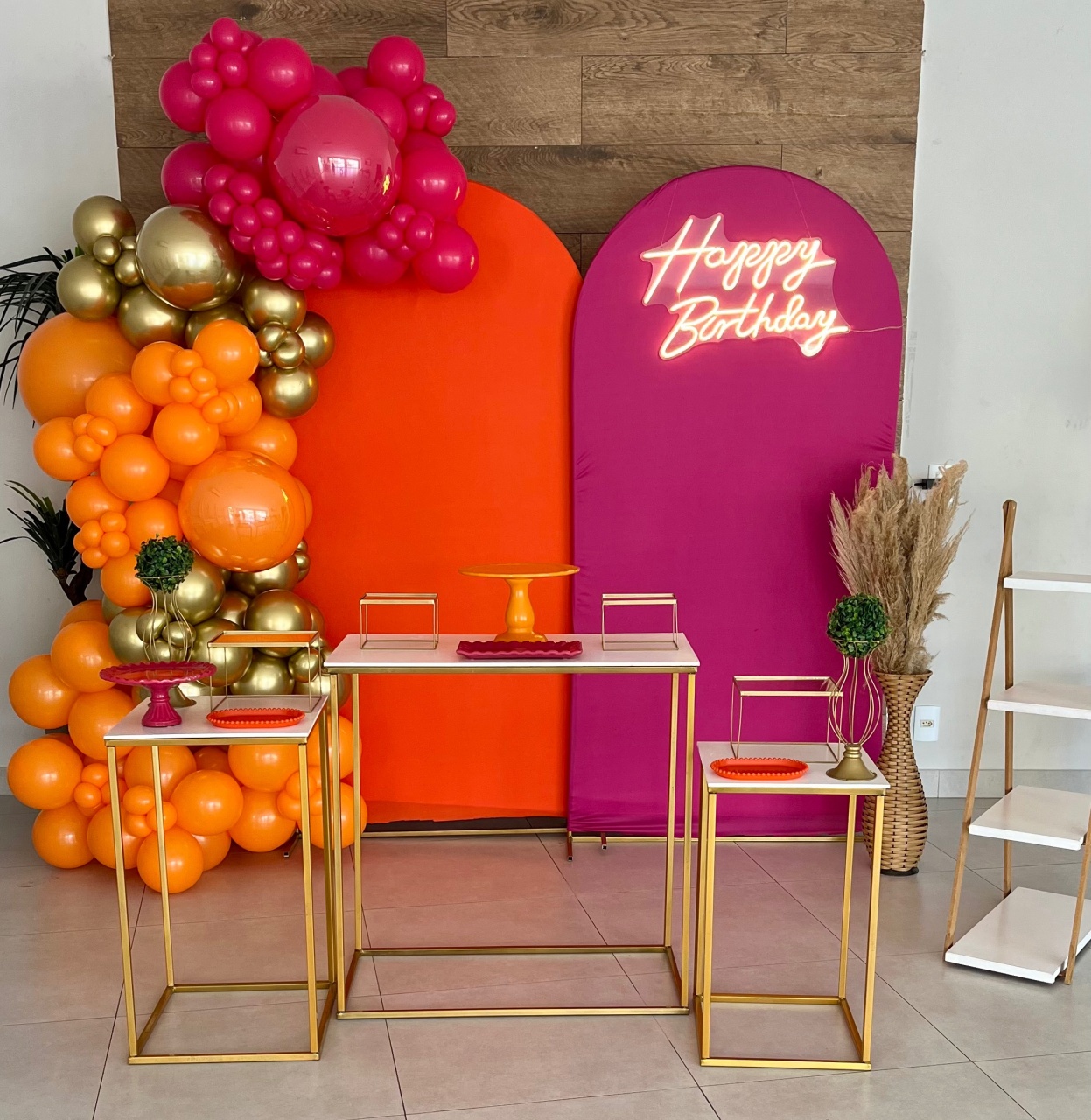 Decoração Adulto -Laranja E Pink  - Me Pegue Monte