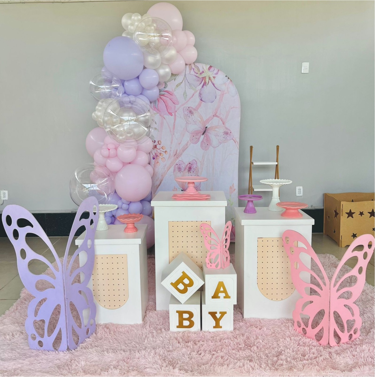 Decoração Chá de Bebe - Jardim das Borboletas - Me Pegue Monte