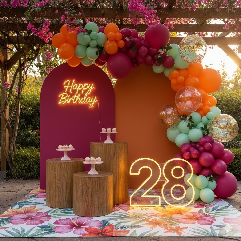 Decoração Floral Laranja E Pink - Me Pegue Monte